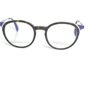 OGI HUGS/371 Eyeglasses Tortoise Purple Round Frame 46-20-140 Handmade 21954